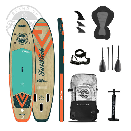 Fatstick Wooden Menace 11'2 Inflatable Paddle Board - FULL PACKAGE