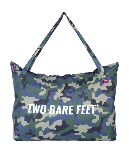 Two Bare Feet Weatherproof Tote Bag (Green Camo/Raspberry)